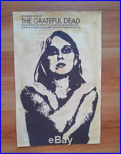 1960s Original Poster Promo Grateful Dead December Boston Tea Party Mass