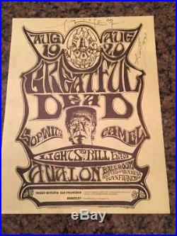 1966 Fd 22 Grateful Dead Avalon Ballroom Sf Handbill Signed By Mouse & Kelley