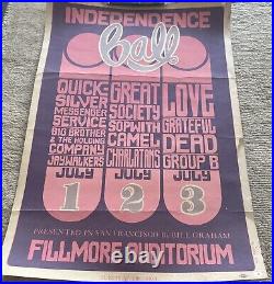 1966 GRATEFUL DEAD, LoVe, Great Society, RARE, Independence Day BG-14 Poster