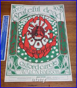 1966 Grateful Dead Family Dog Avalon Ballroom Poster Fd33-3, Alton Kelley Signed