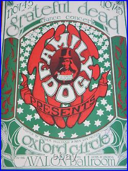 1966 Grateful Dead Family Dog Avalon Ballroom Poster Fd33-3, Alton Kelley Signed