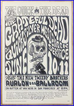 1966 Grateful Dead Family Dog Quick and Dead Poster Psychedelic FD-12 Wes Wilson