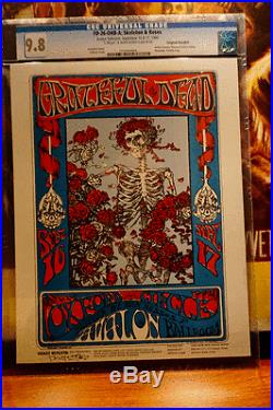1966 Grateful Dead Handbill FD-26 Signed by Stanley Mouse CGC certified 9.8