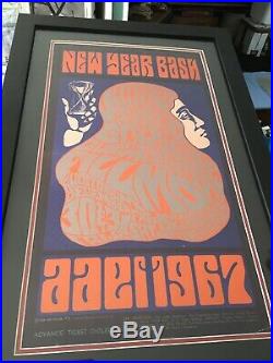 1966 Grateful Dead Jefferson Airplane Quicksilver New Year Bash Concert Poster
