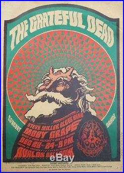 1966 Grateful Dead Poster Victor MoscosoSatanic SantaExcellent Condition RARE
