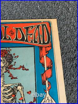 1966 Grateful Dead Skeleton & Roses Concert Poster REAL VINTAGE ONE