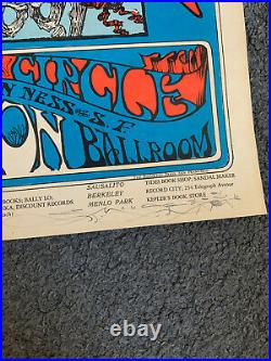 1966 Grateful Dead Skeleton & Roses Concert Poster Stanley Mouse Signed