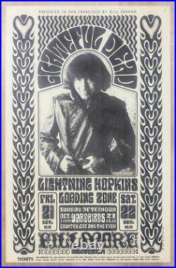 1966 Grateful Dead Yardbirds Bill Graham Poster Fillmore Psychedelic BG-32