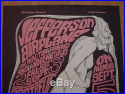 1966 Jefferson Airplane Grateful Dead + More Org Poster Wes Wilson 1st Printing