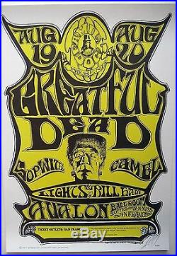 1966 Mouse Kelley Signed Grateful Dead Family Dog Fillmore Era Poster Fd 22