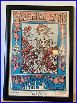 1966 Original Avalon Ballroom Grateful Dead FD-26/3 Skull & Roses Framed Poster