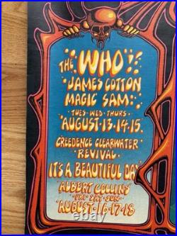 1968 BG-133 The Who Grateful Dead CCR Original Concert Fillmore West Poster