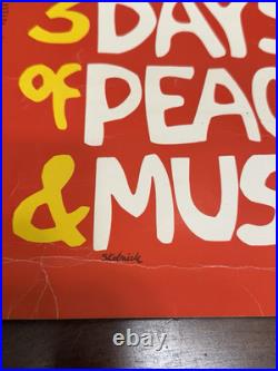 1969 ORIGINAL WOODSTOCK 18x24.5 POSTER BETHEL NEW YORK, GRATEFUL DEAD, SANTANA