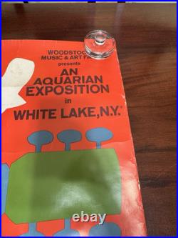 1969 ORIGINAL WOODSTOCK 18x24.5 POSTER BETHEL NEW YORK, GRATEFUL DEAD, SANTANA