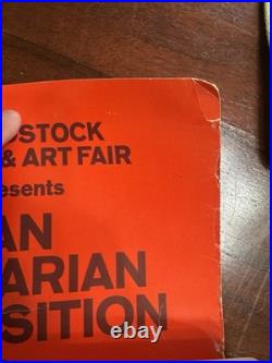 1969 ORIGINAL WOODSTOCK 18x24.5 POSTER BETHEL NEW YORK, GRATEFUL DEAD, SANTANA