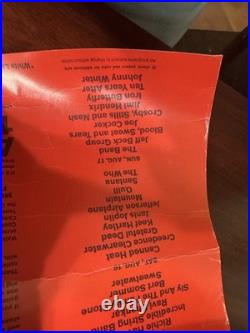 1969 ORIGINAL WOODSTOCK 18x24.5 POSTER BETHEL NEW YORK, GRATEFUL DEAD, SANTANA