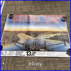 #197 1981 Grateful Dead Tour Promo Poster West Germany Original 24 X 33.5