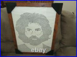 1977 FRANK WARE JERRY GARCIA Grateful Dead Lyrics Face 23 x 17 Poster Framed