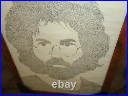 1977 FRANK WARE JERRY GARCIA Grateful Dead Lyrics Face 23 x 17 Poster Framed