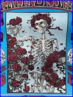 1977 Grateful Dead 20 x 28 Avalon Ballroom 1966 Concert POSTER Skull & Roses