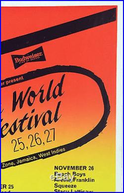 1982 Jamaica World Music Festival Grateful Dead The Clash Concert Poster