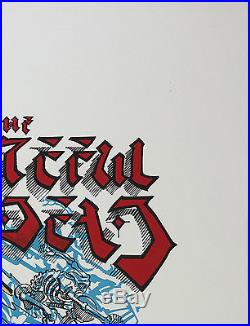 1986 Grateful Dead Surfing Tres Skeletons Silkscreen Signed by Rick Griffin