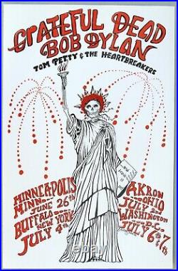 1986 Tour Poster Grateful Dead, Bob Dylan, Tom Petty
