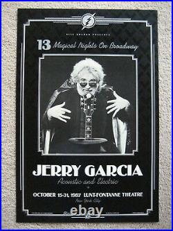 1987 Jerry Garcia On Broadway Lunt Fontanne Poster Grateful Dead 1st Printing