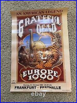 1990 Vintage Frankfurt Grateful Dead Vintage 23.5X 33 Europe Concert Poster