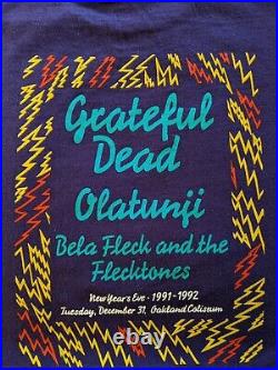 1991 Grateful Dead Olatunji Fleck&Flecktones New yrs eve Oklnd Coliseum Sz XL