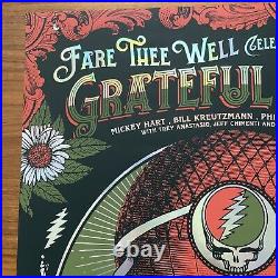 2015 Justin Helton Grateful Dead Fare Thee Well Chicago Foil Poster Status