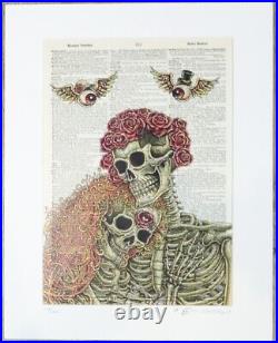 2017 Dead Couple Grateful Dead 1st edition Dictionary Art Print s/n by EMEK