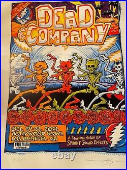 2021 Dead and Company Hollywood Bowl AJ Masthay Halloween Poster. Signed #236