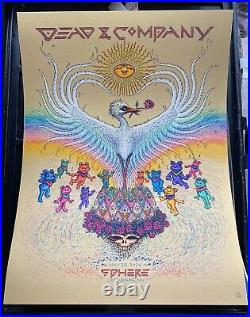 2024 Dead And Company 5/26 Las Vegas Sphere Marq Spusta Gold Foil Poster