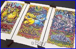 AJ Masthay Grateful Dead GD50 Fare Thee Well Chicago Triptych Poster Print Set