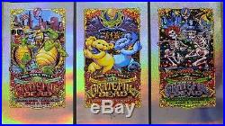 AJ Masthay Grateful Dead GD50 Fare Thee Well Chicago sparkle foil Triptych set
