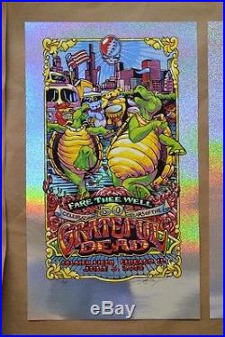 AJ Masthay Grateful Dead GD50 Fare Thee Well Chicago sparkle foil Triptych set