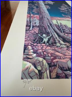 AJ Masthay Sequoia Moonlight Edition Art Print Linocut Poster x/125