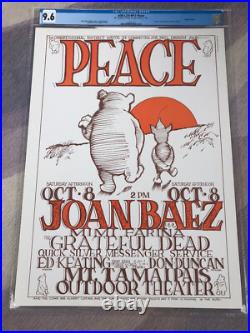 AOR-2.325 RP2 Grateful Dead Joan Baez Mt Tamalpais Peace Poster CGC 9.6