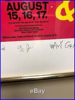 Arnold Skolnick Signed Woodstock Poster Reprint Autographed Santana, Gravy, more