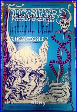 BG-144-RP-2 Grateful Dead Quicksilver Fillmore Poster Signed by Conklin