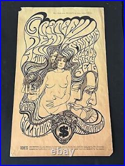 BG 62-1 Rare Grateful Dead Original Vintage Concert Poster from 1967 aor