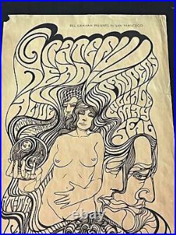 BG 62-1 Rare Grateful Dead Original Vintage Concert Poster from 1967 aor