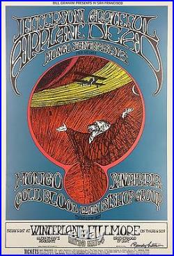BG171 Jefferson Airplane Grateful Dead Fillmore Concert Poster Signed by Tuten