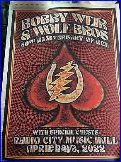 BOB WEIR Wolf Brothers Poster! Radio City, NY, April 2022 Ace 50th LE