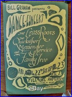 Bg000-1 Grass Roots/quicksilver, Fillmore Concert Poster, 1966 Bonnie Maclean