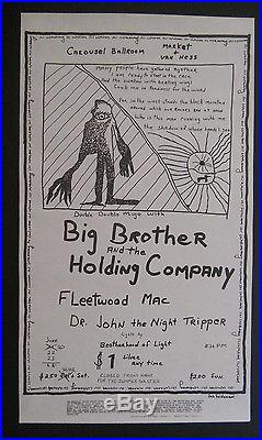 Big Brother & the Holding Company poster & handbill FD, AOR, Grateful Dead
