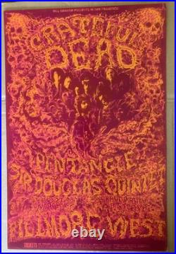 Bill Graham Grateful Dead Fillmore West First Printing Concert Poster 1969