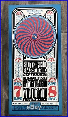 Bill Graham WINTERLAND 1966 Original WES WILSON BG-30 Playbill Poster FRAMED