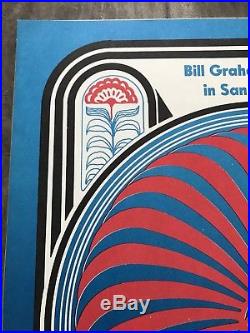 Bill Graham WINTERLAND 1966 Original WES WILSON BG-30 Playbill Poster FRAMED